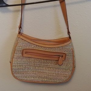 Liz Claiborne basket weave purse multicolor